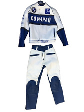 Tuta in pelle per moto 2 pezzi BMW Boxer colore coppa bianco/blu taglia 50
