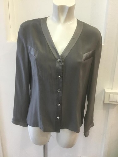 Camicia seta pura grigia - seta,