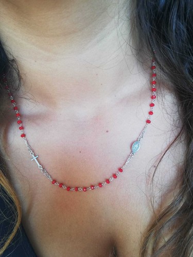 Collana rosario argento - collana, a