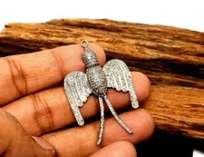 Ciondolo uccellino rondine diamante pavè argento 925 diamante ciondolo nautico regalo NS45.