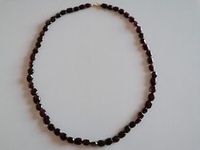 Collana Girocollo Granato Burattato Con Gancio In Oro