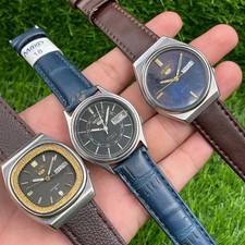 Lotto 3 orologi vintage Seiko 5 automatici