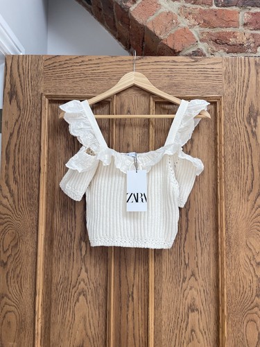 Top zara ecrù crema - top,