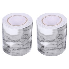 2 Rotoli Battiscopa Flessibile Autoadesivo Carta Marmo Bordo Decorativo Parete