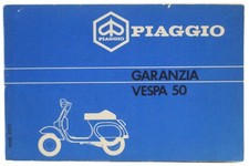 piaggio vespa 50 pk libretto garanzia originale non scritto da compilare