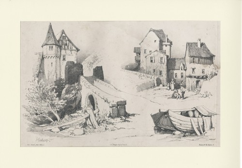 Litografie paysage hubert - -, -hubert