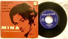 EP 45 MINA - LE MILLE BOLLE BLU - ANNO 1961 - Italdisc EPMH 1022 - EX+ 