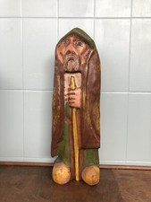 Scultura Artigianale In Radica Di Olivastro Sardo Figura “Il Questuante”