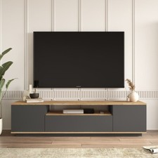 MODAL CASA Mobile porta tv moderno design soggiorno 180x45 rovere antracite Leon