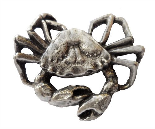 Crab pewter pin - pewter,