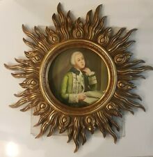 Dipinto A MANO Olio su Tela vari SOGGETTI CONTEMPORANEI CORNICE oro MIS 46X46 CM