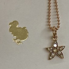 Dodo Pomellato Collana 40cm Ciondolo Stella Marina Oro Rosa Brillanti Brown Orig