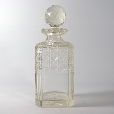 ANTICA BOTTIGLIA DI CRISTALLO DA LIQUORE WHISKY VINTAGE EPOCA ANNI 40 - W127