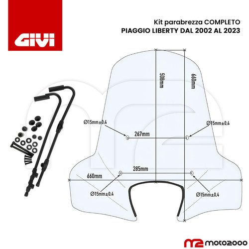 Kit parabrezza paravento givi - parabrezza,