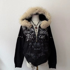 Rara felpa nera con cappuccio