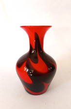 ♥ VASO DESIGN CARLO MORETTI IN VETRO DI MURANO ROSSO NERO VINTAGE VENEZIA