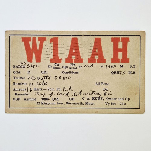 Vintage 1940 qsl - vintage, card
