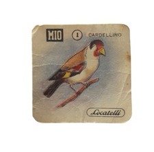 *HH* Rara figurina carta Mio Locatelli vintage anni '50 uccelli N° 1 cardellino