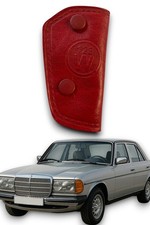 Vera Pelle Borsa Tasca Chiave Astuccio Portachiavi per Mercedes W123 Rosso