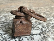 Vecchio Quadrato Forma Rustico Antico di Ferro Peso Misurazione Bilancia Mughal