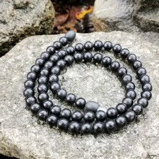 Collana Ambra Nera Perline Ambra Naturale Baltica per Uomo Donna, Regalo 45 cm