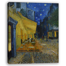Cadre Peinture oeuvre d'art Reproduction Toile Terrasse du café le soir Van Gogh