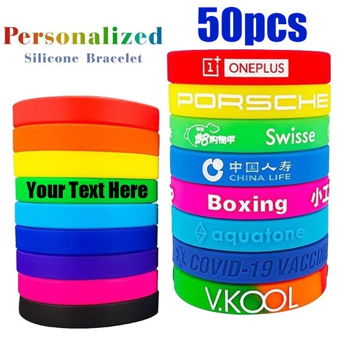 50pz braccialetti silicone - braccialetti,