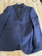 Smoking Uomo Blu Abito Nero Vestito Elegante Slim Fit Cerimonia Sartoriale VEQUE