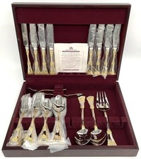 Set posate vintage Royal Albert 'Old Country Roses' con petto 18/10 SS - 45 pezzi