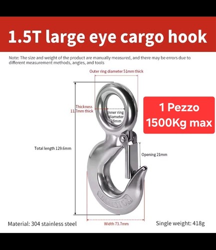 Gancio 1500kg 5t max - 1500kg, 1.5t