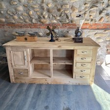 BANCONE IN LEGNO MASSELLO RECUPERATO AL GREZZO NATURALE