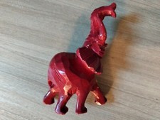 Elefanti Da Collezione Vetrinetta Passione Statuette Animali rosso corallo 