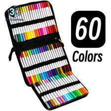 LOLEDE 60 Pennarelli Doppia Punta Set Colori Vivi per Disegno E Scrittura