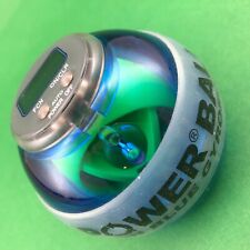 Power Ball Neon Blue Gyroscope originale con luce led blu e cordoncino rosso