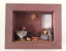 Quadro cornice legno arte povera fattoria country miniatura 27x22cm