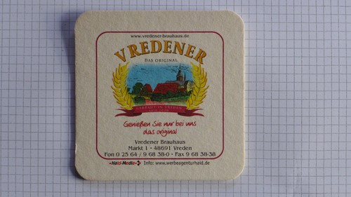 Bierdeckel vredener brauhaus - bierdeckel,