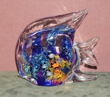 LARGE MURANO GLASS BLUE FISH -