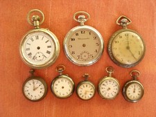 LOTTO DI 8 OROLOGI DA TASCA / PER PARTI EPOCA  INIZI  '900