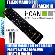 TELECOMANDO UNIVERSALE PER APPARECCHI MARCA ADB I-CAN-INVIARE MODELLO DEL TV/DDT