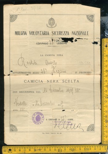 Milizia attestato promozione - attestato, a