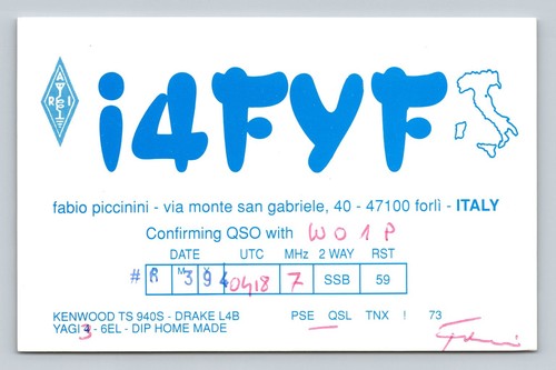 Radioamatore qsl i4fyf - radioamatore,