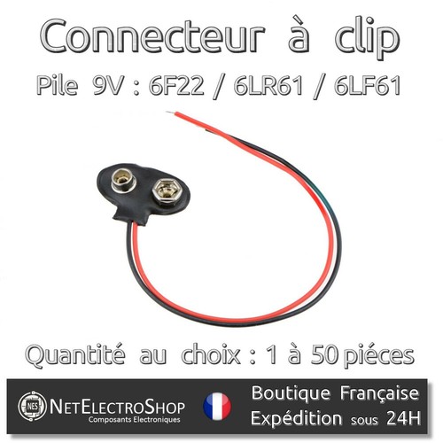 Connecteur pile clipsable - connecteur,