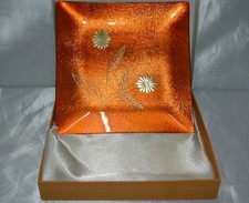 PIATTO IN VETRO SVUOTATASCHE ETNICO BOMBONIERE MATRIMONIO IDEE REGALO BATTESIMO