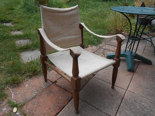 Ancien fauteuil safari vintage - ancien,
