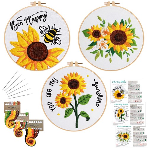 Set kit ricamo girasole per - "3,