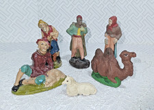 6 STATUINE PRESEPE IN GESSO CM 13