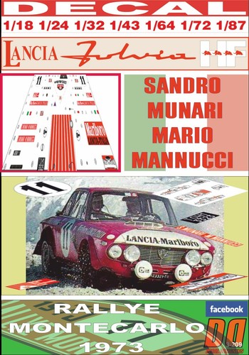 Decal lancia fulvia sandro - decal, hf