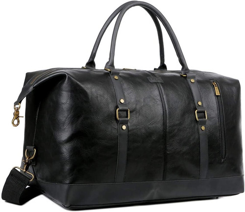 Oversize faux leather travel - leather,