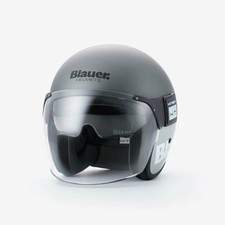 Casco Moto Jet Blauer POD 06 Grigio Titanio Nero Opaco ECE2206