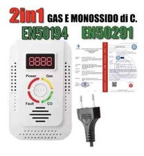 ✅RILEVATORE MONOSSIDO DI CARBONIO E GAS 2in1 CERTIFICATO EN50194 EN50291 ✅
